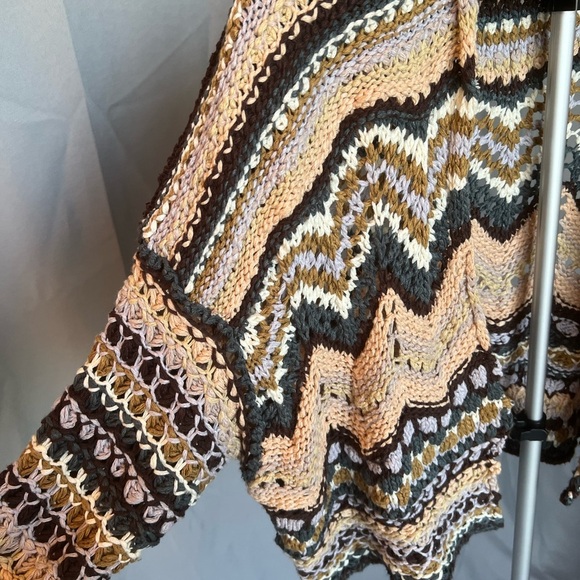 NWOT FREE PEOPLE Multicolor Chevron Knit Sweater - Picture 2 of 7